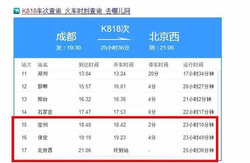 K818次列停靠站点有哪些？保定客运站速8酒店